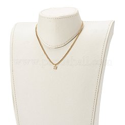 Brass Micro Pave Clear Cubic Zirconia Initial Pendant Necklaces&nbsp;NJEW-JN03506