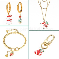 20Pcs 10 Styles Christmas Alloy Enamel Pendants&nbsp;ENAM-CJ0004-49
