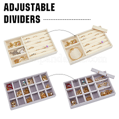 2 Pcs 2 Styles Flocking Jewelry Trays&nbsp;DJEW-FG0001-11