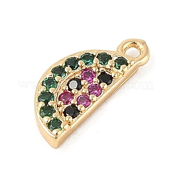 Brass Micro Pave Cubic Zirconia Pendants&nbsp;KK-R219-36D-G