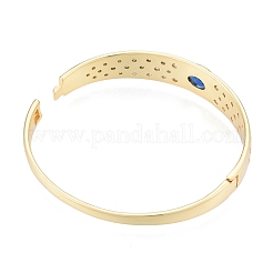 Cubic Zirconia Oval Hinged Bangle&nbsp;BJEW-G651-10G-02