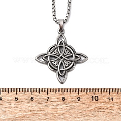 201 Stainless Steel Viking Knot Cross Pendant Necklaces for Men&nbsp;NJEW-S440-08AS