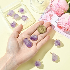 10Pcs Natural Amethyst Pendants&nbsp;PALLOY-CJ00158