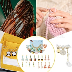 Sakura Flower/Star/Puffed Heart Pendant Stitch Markers&nbsp;HJEW-AB00484