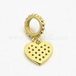 CZ Brass Micro Pave AAA Cubic Zirconia Large Hole European Dangle Charms&nbsp;X-ZIRC-L014-07G-NR
