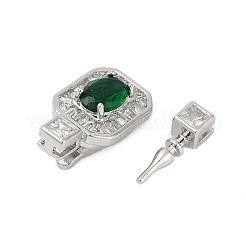 Brass Micro Pave Cubic Zirconia Box Clasps&nbsp;KK-P291-36P