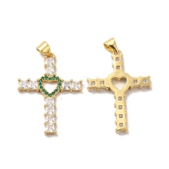 Rack Plating Brass Micro Pave Cubic Zirconia Pendants&nbsp;KK-K165-06G-02