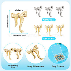 20Pcs 2 Colors Alloy Rhinestone Pendants&nbsp;FIND-TA0007-86