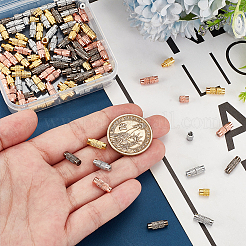 100Pcs 4 Colors Column Brass Screw Clasps&nbsp;KK-PH0010-58