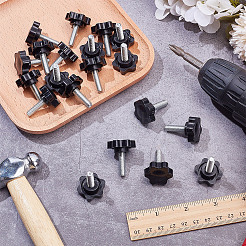 PP Plastic & Brass Plum Blossom Handle Nut&nbsp;DIY-SP0007-11B