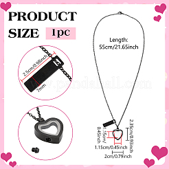 1Pc 304 Stainless Steel with Glass Heart Pendant Urn Ashes Necklaces&nbsp;NJEW-FG0001-25EB