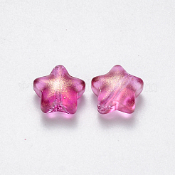 Spray Painted Glass Beads&nbsp;GLAA-R211-04-D05