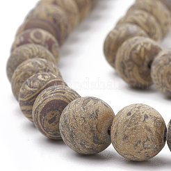 Natural Elephant Skin Jasper/Miriam Stone/Calligraphy Stone Beads Strands&nbsp;G-T106-124