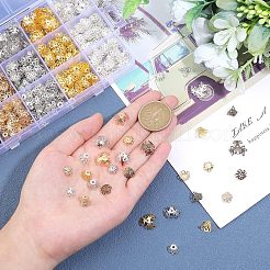 600Pcs 12 Style Multi-Petal Iron Bead Caps&nbsp;IFIN-FH0001-58