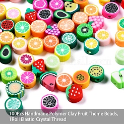 100Pcs Handmade Polymer Clay Fruit Theme Beads&nbsp;DIY-YW0002-40