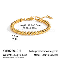 5MM 304 Stainless Steel Round Beaded Bracelets for Women&nbsp;TJ0517-3