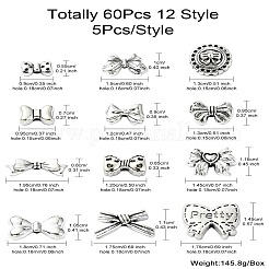 60Pcs 12 Styles Tibetan Style Alloy Beads&nbsp;FIND-CJ0002-28A