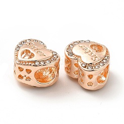 Rack Plating Alloy Rhinestone European Beads&nbsp;PALLOY-P289-30RG