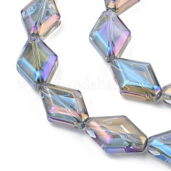 Electroplate UV Plating Glass Beads Strands&nbsp;EGLA-B010-01A-HP04