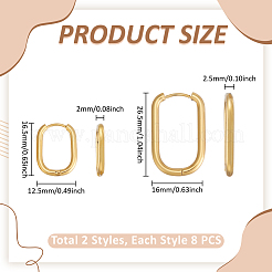 8 Pairs 2 Styles 304 Stainless Steel Oval Hoop Earrings&nbsp;EJEW-UN0003-10