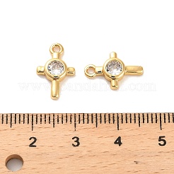 Brass Cubic Zirconia Charms&nbsp;KK-D300-07G