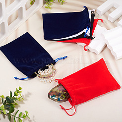 20Pcs 4 Colors Flocking Drawstring Bags&nbsp;ABAG-TA0002-06B