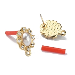 Alloy Crystal Rhinestone Stud Earring Findings&nbsp;EJEW-WH0009-06LG