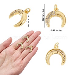 10Pcs Rack Plating Brass Micro Pave Cubic Zirconia Pendants&nbsp;KK-SZ0001-80