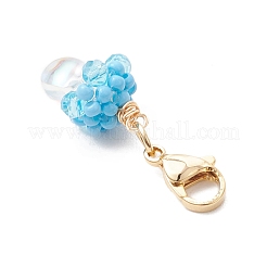 Teardrop Jellyfish Glass Seed & Glass Pendant Decorations&nbsp;HJEW-MZ00237-01