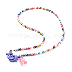 Bear Transparent Resin Pendant Necklaces&nbsp;NJEW-JN03525