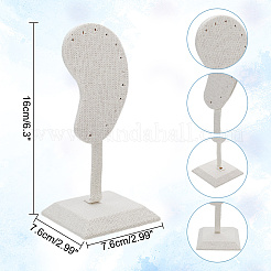 Ear Shaped Line & Wood Earrings Display Stands&nbsp;ODIS-WH0061-66