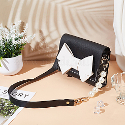 2Pcs 2 Style PU Leather & Round ABS Plastic Imitation Pearl Bag Straps Sets&nbsp;FIND-WR0009-23A
