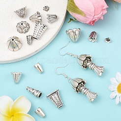 50Pcs 10 Style Tibetan Style Alloy Multi-Petal Bead Caps&nbsp;TIBE-YW0001-77