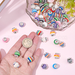 60Pcs Lantern-Shaped Striped Pattern Resin Rhinestone Beads&nbsp;KK-SC0007-83