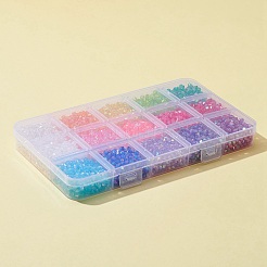 4200Pcs 15 Colors Bicone AB Color Plated Eco-Friendly Transparent Acrylic Beads&nbsp;TACR-FS0001-25