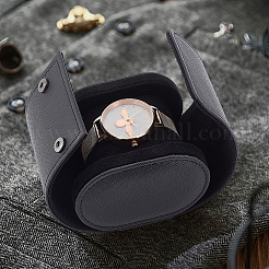 Vintage PU Leather Oval Watch Storage Box&nbsp;CON-WH0088-38