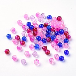 Baking Paint Crackle Glass Beads&nbsp;DGLA-X0006-6mm-02