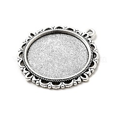 Tibetan Style Alloy Pendant Cabochon Settings&nbsp;X-TIBE-T003-06AS-RS
