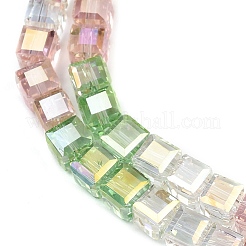 Electroplate Transparent Glass Beads Strands&nbsp;EGLA-B011-07A-01