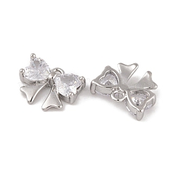 Brass Micro Pave Clear Cubic Zirconia Charms&nbsp;KK-L212-11P
