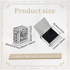 2Pcs 2 Styles Alloy My First Curl and My First Tooth Book Keepsake Box&nbsp;ODIS-WH0043-71
