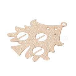 Brass Etched Metal Embellishments Pendants&nbsp;KK-Z058-07KCG