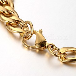 304 Stainless Steel Cuban Link Chain Bracelets&nbsp;STAS-O054-08