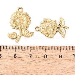 10Pcs 304 Stainless Steel Pendants&nbsp;STAS-P432-09G