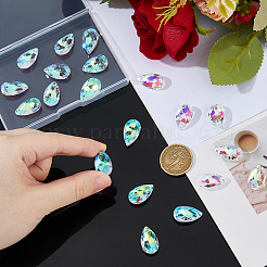 50Pcs Glass Faceted Teardrop Beads&nbsp;FIND-FH0016-62