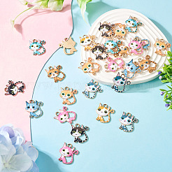 32Pcs 8 Colors Alloy Enamel Pendants&nbsp;ENAM-TA0002-88