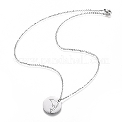 Non-Tarnish 304 Stainless Steel Pendant Necklaces&nbsp;NJEW-Z006-01P