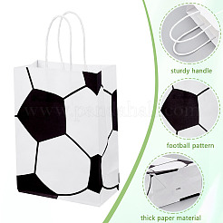 Football Printed Paper Gift Bags with Handle&nbsp;ABAG-WH0045-31A