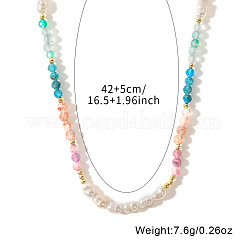 Bohemian Style Faceted Round Natural Mixed Stone Beaded Collar Necklaces&nbsp;UC9178