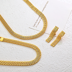 Minimalist Iron Hollow-out Chain Bracelets & Earrings & Necklaces Sets for women&nbsp;TS6133